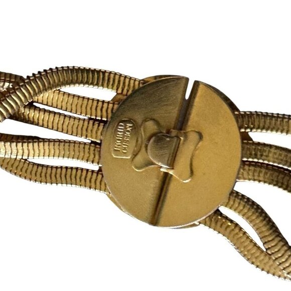 Ingrid Cusson gold snake chain 5 strand multi layer long necklace 35" vintage - Picture 7 of 10